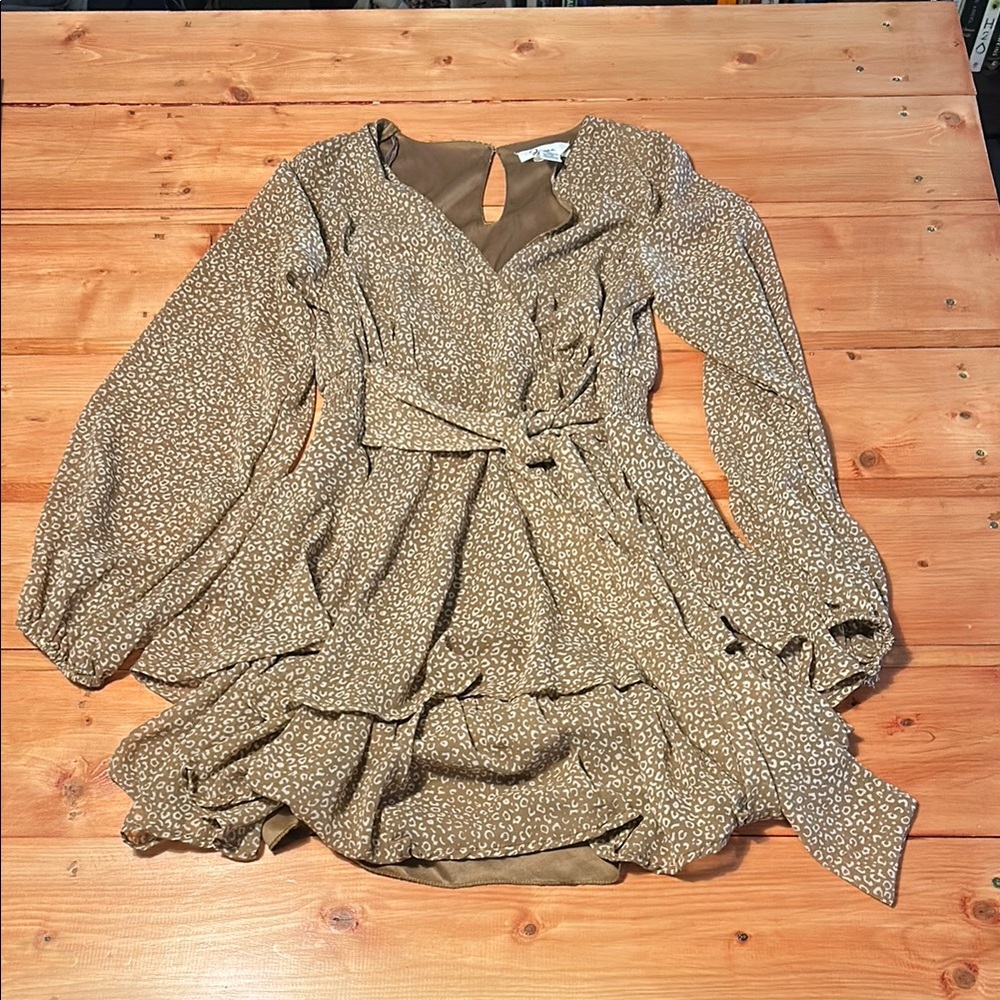 Elegant Brown Floral Dress